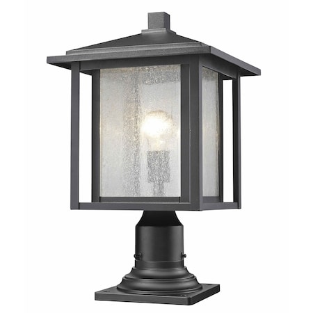 Z-Lite Aspen 1 Light Outdoor, Black And Clear Seedy 554PHB-533PM-BK